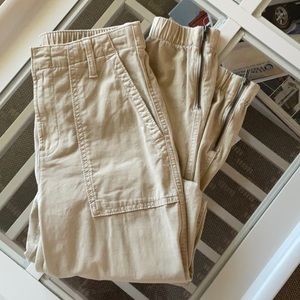 GAP Tan Chambray Joggers Zippers Utility 0 Tall